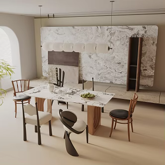 Modern table combination 3d model