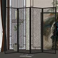 New Chinese Style Screen Partition Screen Partition 3d model