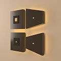 Modern Minimalist Wall Lamps With Geometric Square Triangle Black Design On White Background