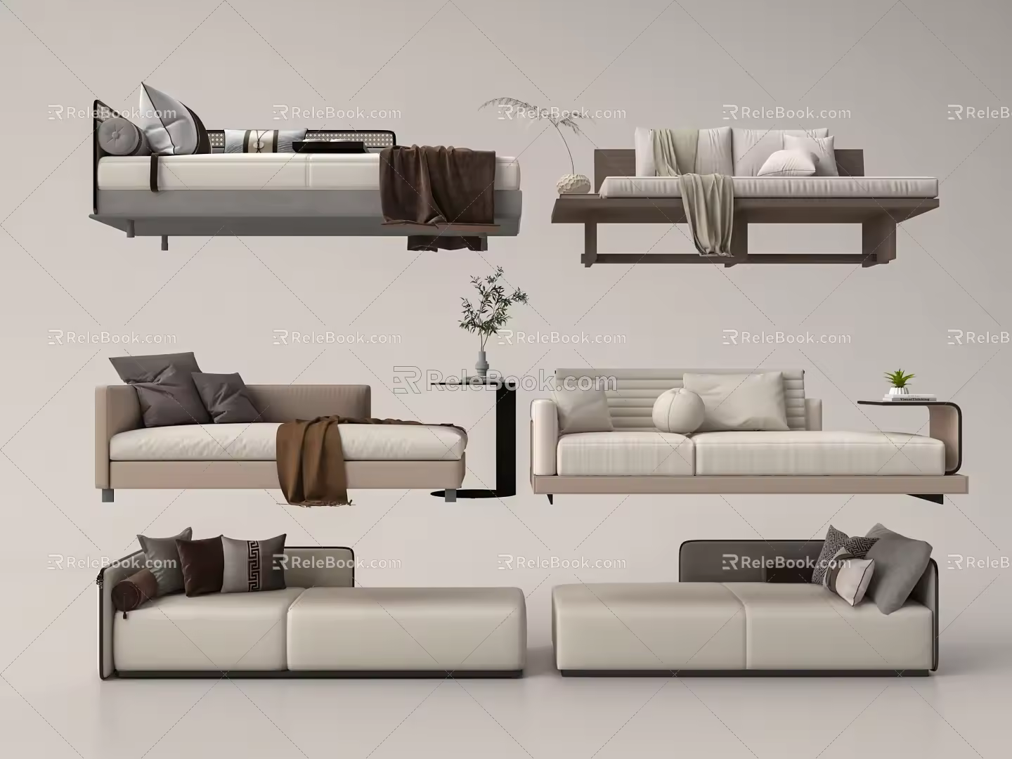 chaise longue combination 3d model