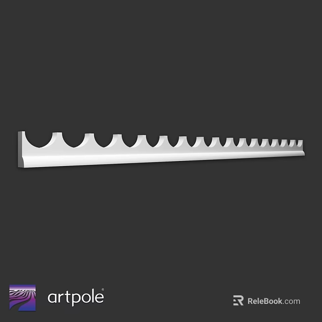 Metal Structural Component With Long Strip Design And Uniformly Arranged Semicircular Notches 3d model 