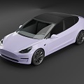 L119 Tesla Model3 purple 3d model