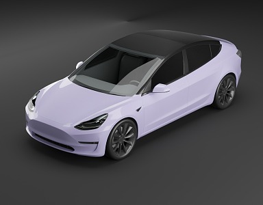 L119 Tesla Model3 purple 3d model