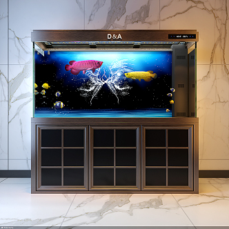 Modern fish tank 3d model