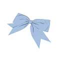 Light Blue Bow Decorative Ornament Set With Shiny Satin Fabric On Black Background