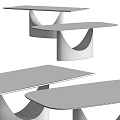 Modern Sleek Dining Table With Black Tabletop And Brass Curved Metal Base Design