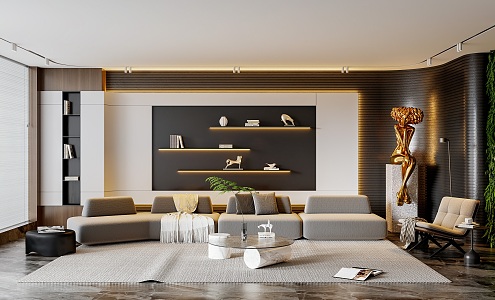 Minotti Milotti Living Room 3d model