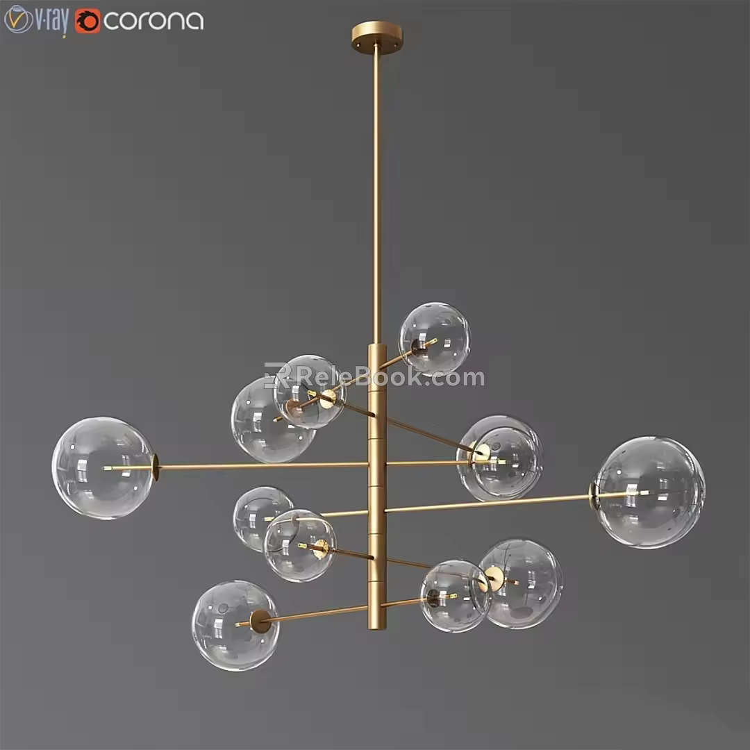 modern chandelier argentina chandelier argento round led suspension 3d model