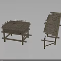 Handmade Bamboo Tables With Wooden Frame And Bamboo Surface Displayed In Two Different Angles