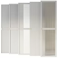 White Striped Metal Grid Panels Featuring Textured Surfaces And Cross Bar Structure