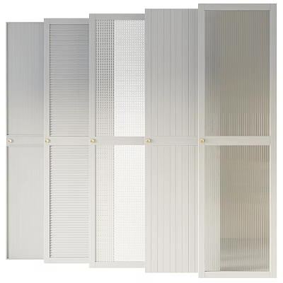 White Striped Metal Grid Panels Featuring Textured Surfaces And Cross Bar Structure 3d model