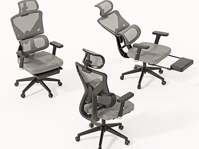 Ergonomic Office Chair with Mesh Design Adjustable Backrest Armrests and Tilt Function 3d model