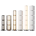 Modern Floor Lamp Designs With Glass And White Cylindrical Stacked Illuminated Styles