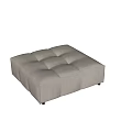 Beige Tufted Ottoman with Soft Upholstered Fabric on Marble Floor in Modern Indoor Setting