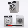 Three Modern Washing Machines With Digital Display And Sleek Design For Home Laundry