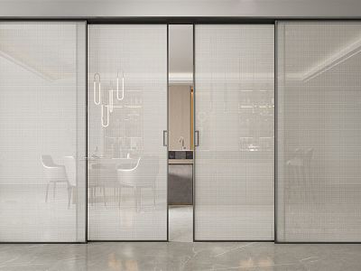 Modern sliding door wire-clamped glass sliding door model