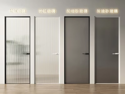 Modern Interior Swing Doors With Changhong And Gray Oiled Sand Glass Design 3d model