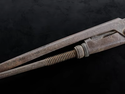 Rusty Adjustable Wrench Essential Hardware Tool for DIY Repair Projects 3d model