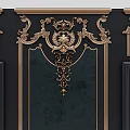 Luxurious Ornate Wall Paneling Design With Intricate Gold Carvings And Dark Background