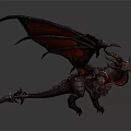 Red Dragon Game Movie Character With Mythical Wings And Scaled Body