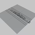 Gray Industrial Train Number 671 With Large Equipment On Railway Tracks