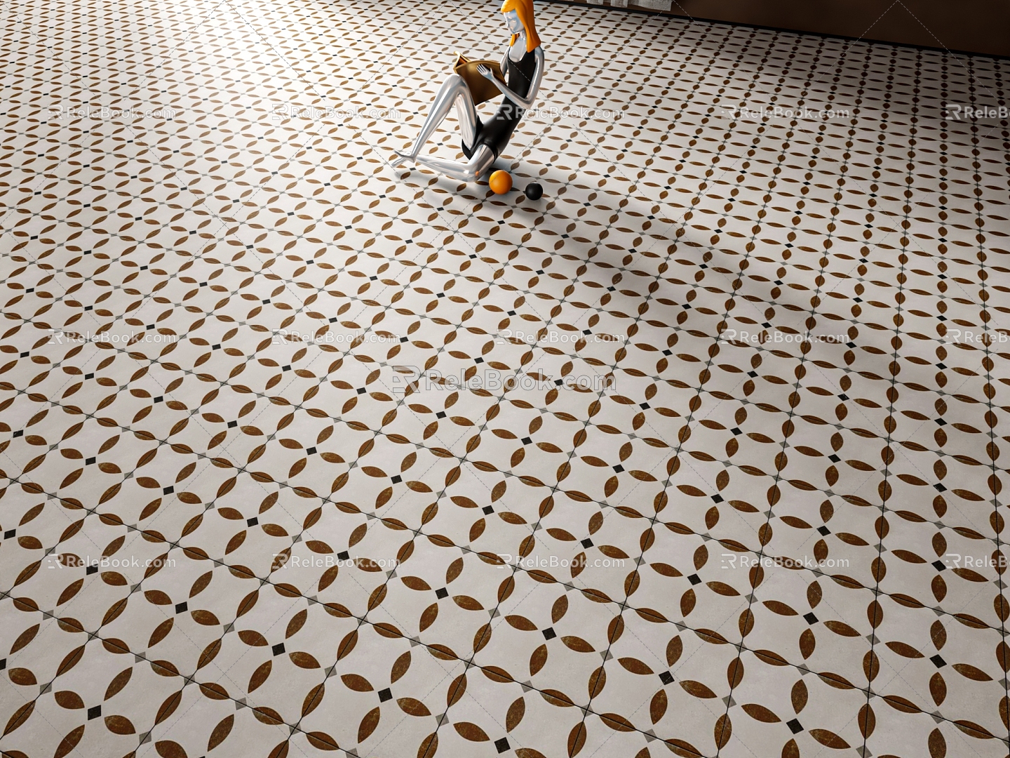 Antique Floor Tile Tile Retro Tile Antique Tile Kitchen Tile 3d model