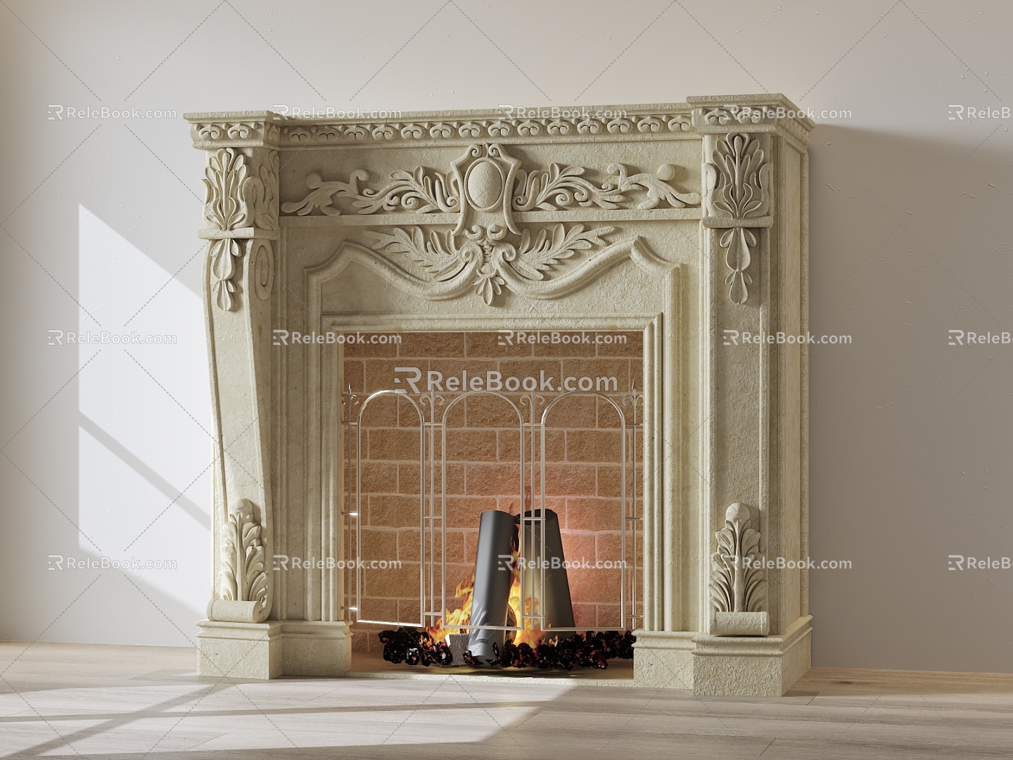 European Fireplace Electronic Fireplace Stove 3d model