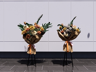 Modern bouquet floral combination flower arrangement rose bouquet flower stand beautiful wedding bouquet opening flower basket rose dried flowers 3d model