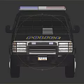 Police Van With Blue Emergency Lights And Front Grille Design For Law Enforcement