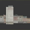 Vintage And Modern Architectural Models With Detailed Roofs And Brick Walls