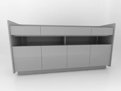 Modern Decorative Cabinet Design With Drawers Open Shelves And Storage Space 3d model