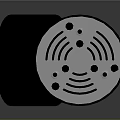 Black Cylindrical Furniture Pieces With White Top Hole Pattern And Line Design