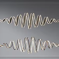 Modern Spiral Chandelier Design With Metallic Frame And LED Lighting For Contemporary Interior Decoration