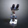 Professional Laboratory Microscope With Binocular Eyepieces Stage Adjustment Knobs And Sturdy Base 3d model