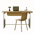 Minimalist Wooden Table And Chair Set With Modern Design And Sleek Legs For Office Space