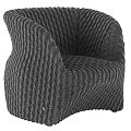 Modern Woven Accent Chair with Curved Silhouette Various Colors and Soft Texture for Home Decor