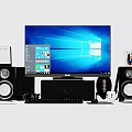 Dell Desktop Computer Setup With Monitor Speakers Keyboard And Windows Interface 3d model
