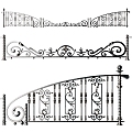 Wrought Iron Railing Guardrail Fence Protection Fence 3d model