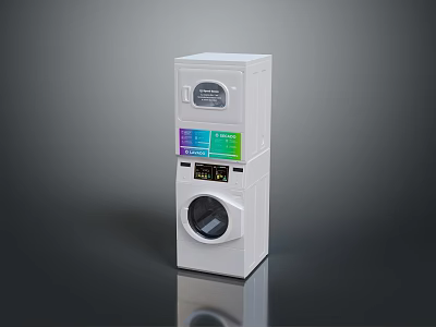 Modern White Vertical Computer Device With Display Screen Colorful Panel And Digital Interface 3d model