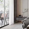 Modern Bedroom Interior Design With King Bed Bedside Tables Hanging Lamp And Area Rug