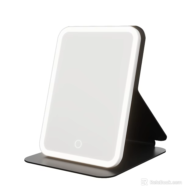 Lighted Vanity Mirror With LED Ring Light And Adjustable Desktop Makeup Stand 3d model 