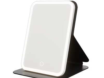 Lighted Vanity Mirror With LED Ring Light And Adjustable Desktop Makeup Stand 3d model