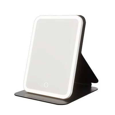 Lighted Vanity Mirror With LED Ring Light And Adjustable Desktop Makeup Stand 3d model