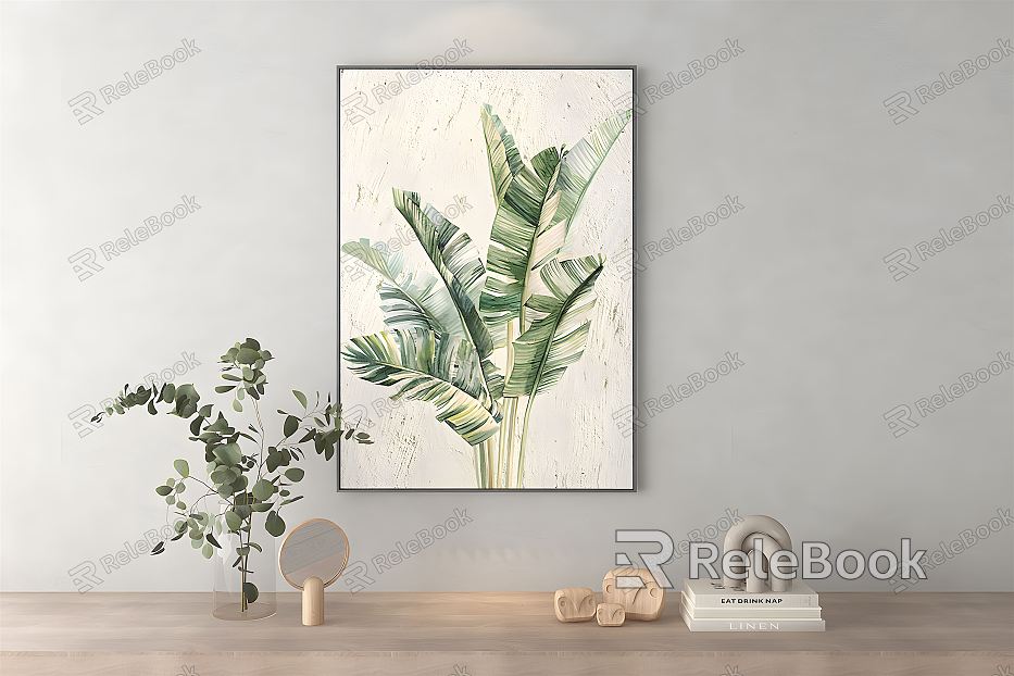 Modern Plant Painting Texture Hanging Painting model