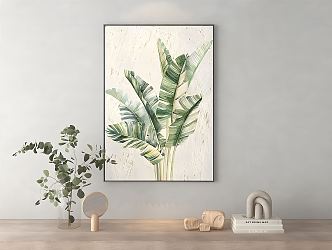 Modern Plant Painting Texture Hanging Painting 3d model