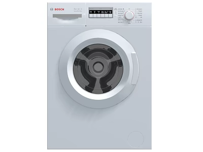 Bosch White Front Loading Washing Machine with Digital Display and Control Knob 3d model