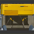 Yellow Brown Equipment Case With Black Handles Green Indicators Support Legs And Number 123