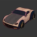 Mazda Sports Car With Blue Pink Gradient Color Large Wheels And Sleek Shiny Design
