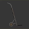 Vintage Metal Hand Truck With Two Wheels And Frame Structure Platform Design