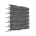 Gray Stone Wall Surface With Layered Brick Pattern And Textured Design 3d model
